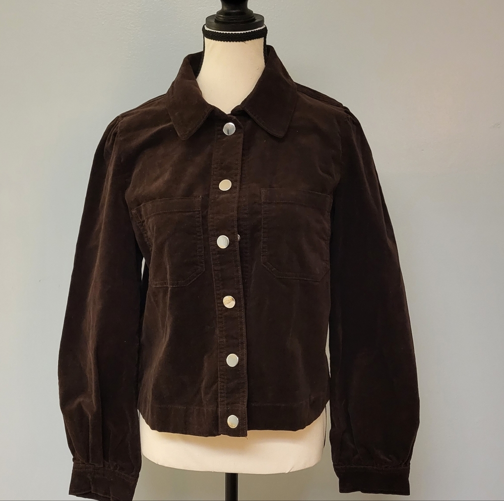 Loft light corduroy jacket, dark brown, Size Small